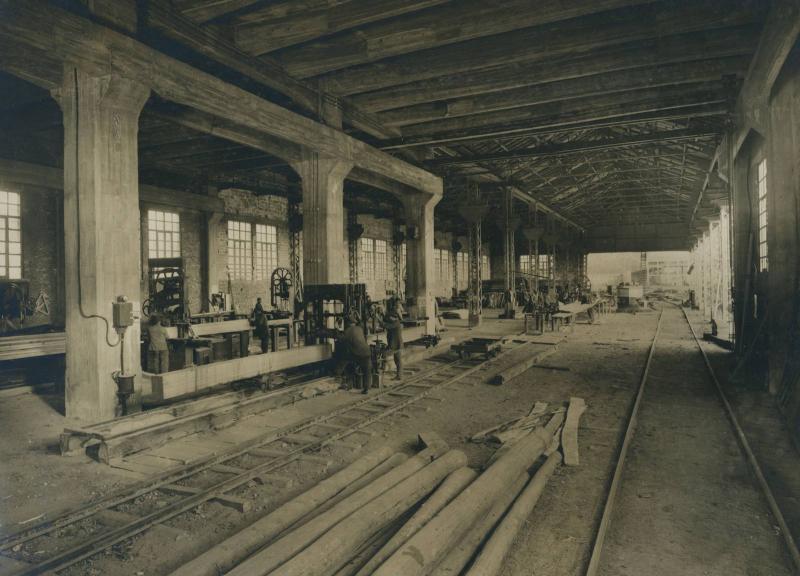 Fabbricato segheria, lato ovest cantieri