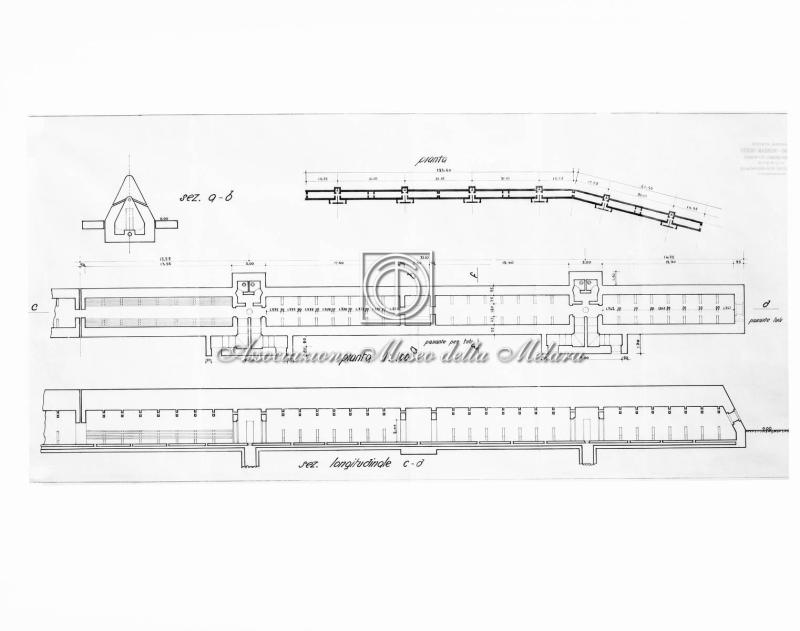 Sezioni e pianta di rifugio antiaereo